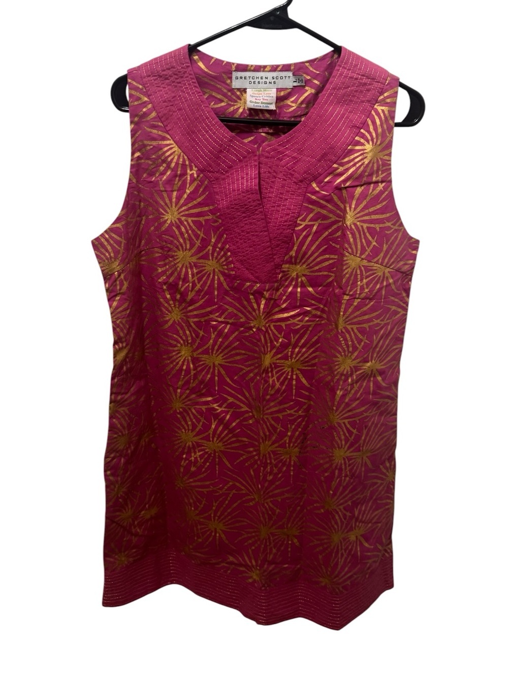 Gretchen Scott Gold Starburst Dress Size Large